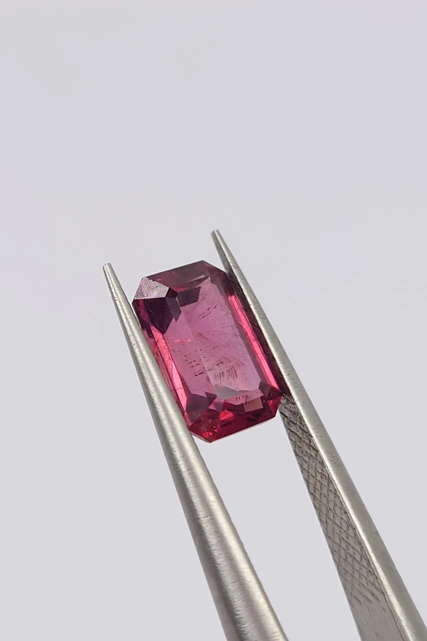 1.6ct Natural Malaya Garnet Emerald Cut Loose Gemstone From Tanzania — view 5